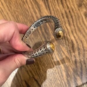 Elegant Silver and Gold Women's Cuff Bracelet